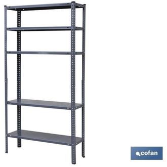 cofan Kit Estant. Metal C/torn. 5 Baldas 180x90x40 Gris, Estanter&iacute;a Met&aacute;lica Color Gris Oscuro Con Medidas En 180 Cm De Alto, 90 Cm De Ancho Con 30 Y 40 Cm 