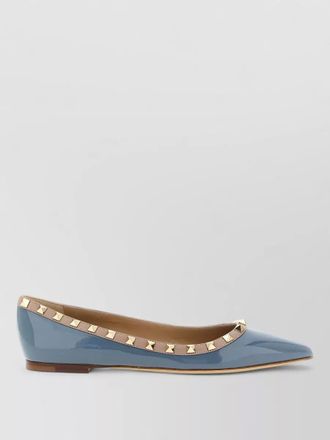 Valentino Garavani rockstud pointed toe patent ballerina shoes