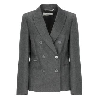 PESERICO Dubbele Rij Blazer - Dames - Blazers - Grijs - L - Jassen