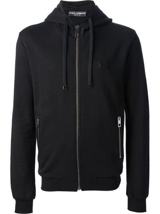 Dolce & Gabbana drawstring hoodie - men - Cotton - 56 - Black