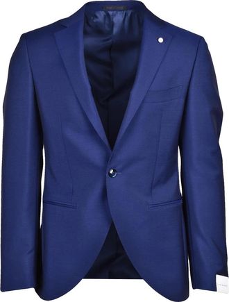 Lubiam Fitted Jacket Wool Mohair - Royal Blue