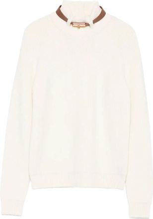 Elisabetta Franchi Maglione a coste a collo alto - Toni neutri