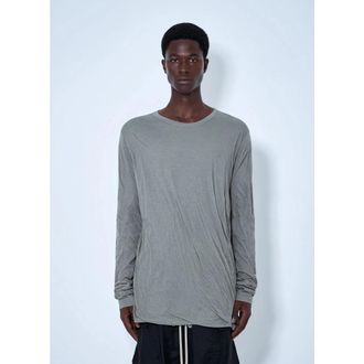 Rick Owens Jumbo Double Slub Jersey Crewneck T-Shirt - Heren - Longsleeves - Groen - ONE Size - Katoen - Tops