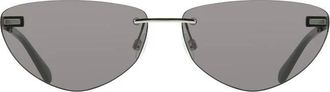 Calvin Klein Zwarte Metalen Dames Zonnebril - Dames - Zonnebrillen - Zwart - ONE Size - Accessoires