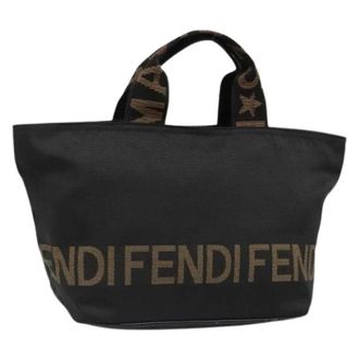 Fendi Pre-owned Canvas Hand Bag - Dames - Vintage Handtas - Zwart - ONE Size - Leer - Vintage