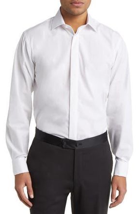 Alton Lane Sullivan Tailored Fit Tuxedo Shirt in White Twill at Nordstrom Rack, Size X-Large
