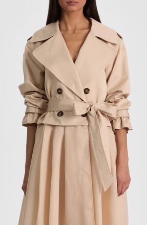 Alice & Olivia Nevada Double Breasted Jacket in Latte at Nordstrom, Size Medium