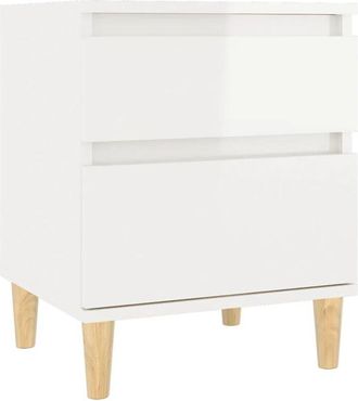 vidaXL Comodino Bianco Lucido 40x35x50 cm - Vidaxl