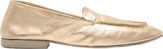 Mars&egrave;ll Platinum-Laminated Leather Mandolo Loafer with Contrasting Stitching