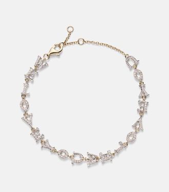 Yvonne L&eacute;on Yvonne L&eacute;on Pulsera de cadena We Love You de oro de 9 ct con diamantes