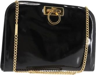 Ferragamo Pre-owned Clutches, female, Black, Size: ONE SIZE Pre-owned Leather Shoulder Bag