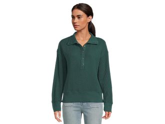 Faherty Apres Waffle Henley Womens Clothing Seamoss : XL, Cotton