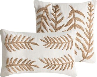 Beliani Set of 2 Scatter Cushions White and Beige Cotton and Jute Fabric 45/30 x 45/50 cm Throw Pillow GARCINIA