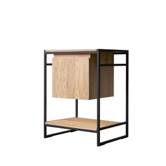 Tikamoon Mueble para lavabo de teca maciza y metal de 60 cm