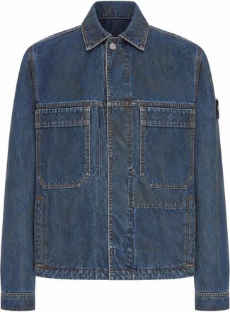 Stone Island DENIM OVERSHIRT WITH STONE ISLAND BADGE - Stone Island - Man