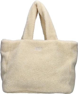 N&deg;21 Faux Fur Tas - Dames - Shoppers - Beige - ONE Size - Leer - Tassen