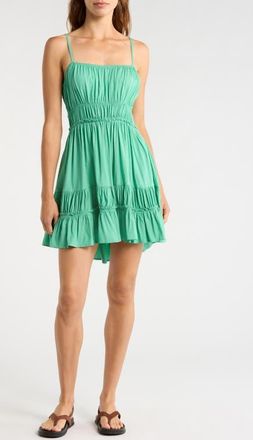 Elan Tiered Ruffle Cover-Up Sundress in Jade at Nordstrom, Size Large