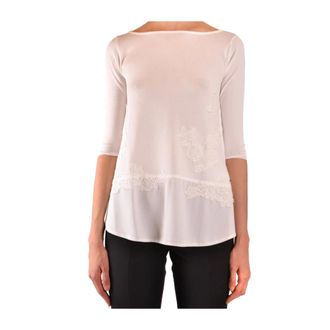 Ermanno Scervino Tops, Dames, Wit, M, Wol, Stijlvolle Gebreide Trui
