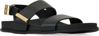 Aquatalia Irma Weatherproof Quarter Strap Sandal in Black Calf at Nordstrom, Size 10.5