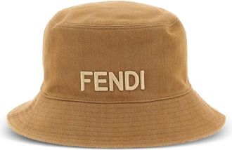 Fendi Cappello bucket reversibile con motivo FF - Toni neutri