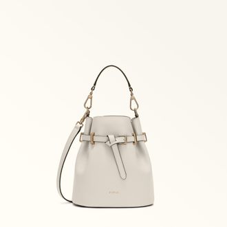 Furla Aura Borsa Mini S Perla E Grigio Chiaro Pelle Di Vitello Granata Keria Donna