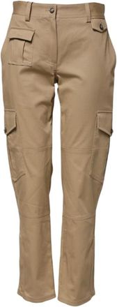 Dolce & Gabbana Beige Cargo Tapered Broek - Dames - Slim Fit Broeken - Beige - S - Katoen - Broeken