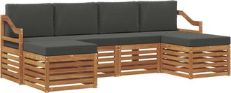 vidaXL Conjunto De Sof&aacute;s De Exterior 6 Uds. Natural Y Antracita Vidaxl