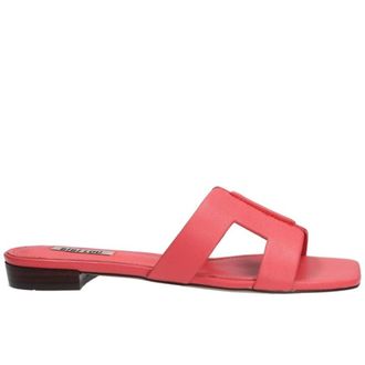 Bibi Lou Coral Perfection Low Heel Sliders for Women in Coral with Open Toe