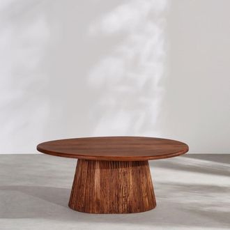 Maisons du monde Mesa de centro ovalada de acacia maciza de 103 cm