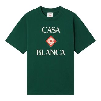 Casablanca Diamond Logo T-shirt met korte mouwen - Heren - T-shirts - Groen - M - Katoen - Tops