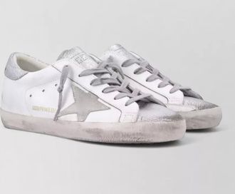 Golden Goose star detail leather flat sneakers