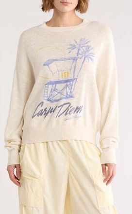 Spiritual Gangster Carpe Diem Venice Sweater in White at Nordstrom Rack, Size X-Large