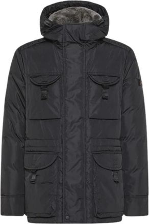 Peuterey Elegante Winterjas met Faux Fur Hood - Heren - Winterjassen - Blauw - M - Jassen