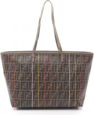Fendi Brown Coated Canvas Handbag Tote Bag (Pre-Owned)