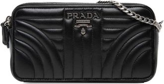 Prada Pre-owned Prada Mini Soft Calf Impunture Diagramme Double Zip Crossbody Ladies HU3DM1XSG9V2VB29