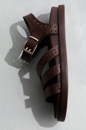 H&M Strappy Sandals in Dark Brown at Nordstrom, Size 7