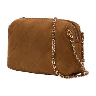 Tory Burch Womens Fleming Crossbody Bag Brown Lambskin