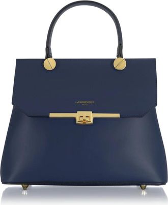 Le Parmentier Atlanta Top Handle Schoudertas - Dames - Handtassen - Blauw - ONE Size - Leer - Tassen