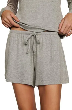 Eberjey Dream Rib Drawstring Shorts in Dark Heather Grey at Nordstrom, Size X-Large