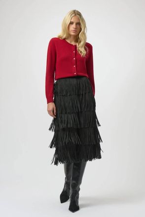 Joseph Ribkoff Pandora Pleated Pencil Midi Skirt In Black