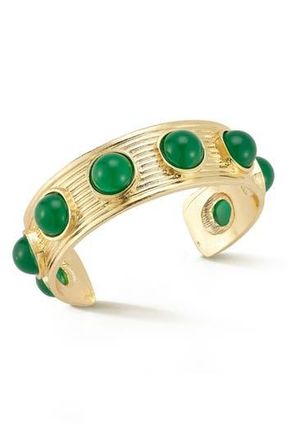 Sphera Milano Beaded Cuff Bracelet in Gold/green at Nordstrom Rack