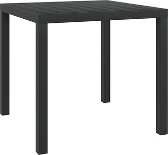 vidaXL Mesa De Jard&iacute;n De Aluminio Y Wpc Negra 80x80x74 Cm Vidaxl