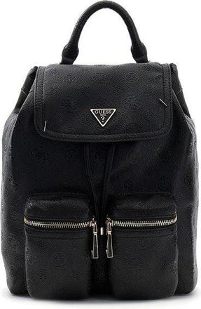 Guess Womens Backpack Black Logo Polyurethane Bags - Backpacks