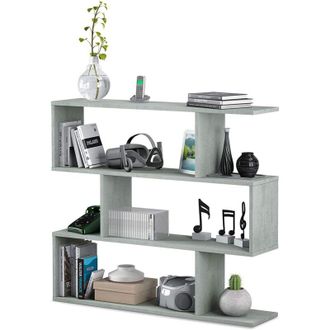 F.R.S. Frs - Estanteria Corea Baja En Color Cemento 97 Cm(alto)110 Cm(ancho)24 Cm(fondo)