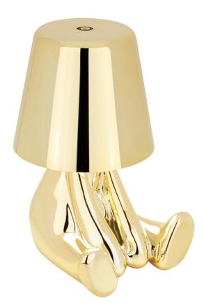 Novel Akku-Tischleuchte, Goldfarben, Metall, Kunststoff, Personen, 11x15.5x9.5 cm, RoHS, CE, Farbtemperaturwechsler, einfach zu transportieren, transportabe