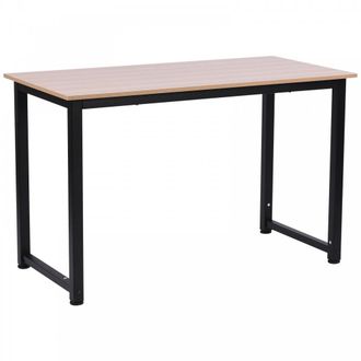TJ Hughes Computer Desk W/ Black Metal Frame MDF - 120W x 60D x 76Hcm-Oak Grain Tone - TJ Hughes