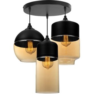 OEM L&aacute;mpara Moderna De Metal Y Vidrio Con Tres Fuentes De Luz