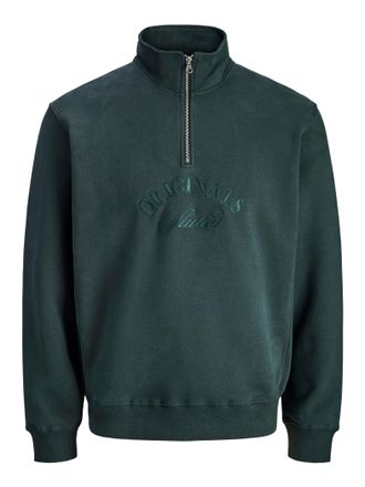 Jack & Jones Plus Size Sweatshirt JORBLEECKER BRANDING SWEAT HIGH N BF PLS, Herren, Gr. 3XL, forest river detail:org, angeraute Sweatware, Obermaterial: 70% Baumwolle, 30% P
