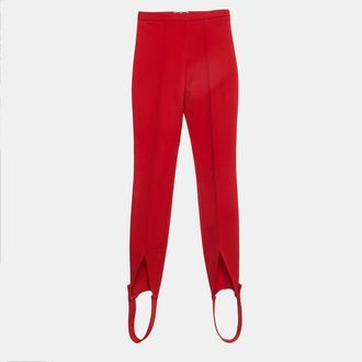 Elisabetta Franchi Red Stretch Gabardine Stirrup Pants