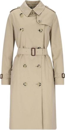 Burberry Kensington Long Gabardine Trench Coat, Brand Size 4 ( US Size 2 )